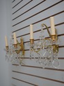 F73567: Pair Of French Style Brass & Glass Chandel