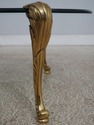 73680: LABARGE Brass & Glass Scroll Foot Coffee Ta