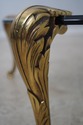 73680: LABARGE Brass & Glass Scroll Foot Coffee Ta
