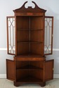 L73677: English Made Mahogany Inlaid Corner Cabine
