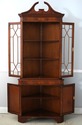 73676: English Made Mahogany Inlaid Corner Cabinet
