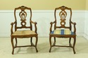 LF52315EC: Set Of 8 Italian Walnut Carved Dining R