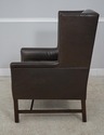 60513EC: Quality Brown Leather Modern Wing Chair