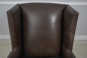 60513EC: Quality Brown Leather Modern Wing Chair