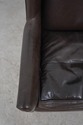 60513EC: Quality Brown Leather Modern Wing Chair