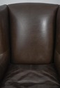 60513EC: Quality Brown Leather Modern Wing Chair