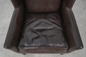 60513EC: Quality Brown Leather Modern Wing Chair