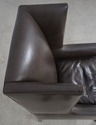 60513EC: Quality Brown Leather Modern Wing Chair