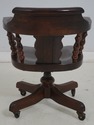 F68833: ETHAN ALLEN Country Pine Swivel Desk Chair