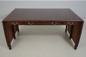 L68792: Unusual Mahogany Drop Side Partners Desk T