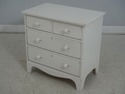 64690EC: Pair 3 Drawer Distressed White Painted Ni