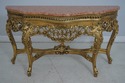 64679EC: French Louis XV Style Marble Top Gold Bas