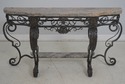 64736EC: MAITLAND SMITH Iron Base Marble Top Conso