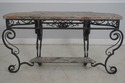 64736EC: MAITLAND SMITH Iron Base Marble Top Conso