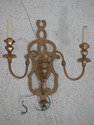 F64684EC: Pair Solid Brass Electrified Double Arm 