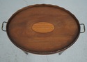 64738EC: KITTINGER Inlaid Mahogany Oval Coffee Coc