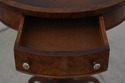 LF73620: Round Burl Walnut & Mahogany 1 Drawer Ped