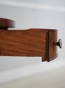 LF73620: Round Burl Walnut & Mahogany 1 Drawer Ped