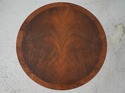 LF73620: Round Burl Walnut & Mahogany 1 Drawer Ped