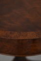 LF73620: Round Burl Walnut & Mahogany 1 Drawer Ped