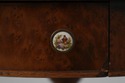 LF73620: Round Burl Walnut & Mahogany 1 Drawer Ped