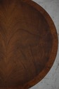 LF73620: Round Burl Walnut & Mahogany 1 Drawer Ped