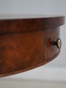 LF73620: Round Burl Walnut & Mahogany 1 Drawer Ped