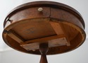 LF73620: Round Burl Walnut & Mahogany 1 Drawer Ped