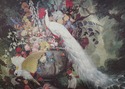 F73569: Large Oil On Canvas Peacock Painting - Art