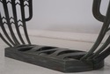 69047: French Art Deco Iron Base Granite Top Table