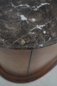 64746EC: Pair THOMASVILLE Oval Marble Top Burl Wal