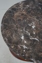 64746EC: Pair THOMASVILLE Oval Marble Top Burl Wal