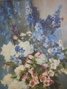 F73571: LAURA HILLS Oil on Canvas Still Life Flowe
