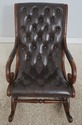 L73334: Brown Tufted Leather Rocking Chair