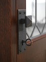 73379: STICKLEY Roycroft Mission Oak Leaded Glass 