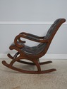 L73334: Brown Tufted Leather Rocking Chair
