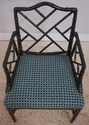 L73381: Pair of Ebonized Chinese Chippendale Faux 