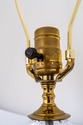 F69103: Pair of WATERFORD Brass & Crystal Lamps w/