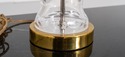 F69103: Pair of WATERFORD Brass & Crystal Lamps w/