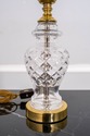 F69104: Small WATERFORD Brass & Crystal Lamp