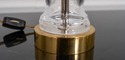 F69105: Pair of Small WATERFORD Crystal & Brass La