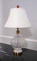 LF69106: Brass & Cut Glass Lamp with Shade