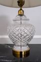 LF69106: Brass & Cut Glass Lamp with Shade