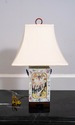 F68820: Pair of Chinese Square Porcelain Box lamps