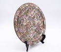 LF68813: Abalone Shell Inlay Round Brass Tray Plat