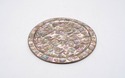LF68813: Abalone Shell Inlay Round Brass Tray Plat