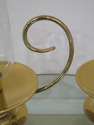 F47584EC: Pair BALDWIN Brass Candlesticks w. Glass