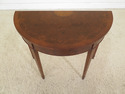 30810EC: Burl Walnut 1/2 Round Inlaid Hall Table