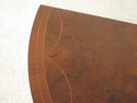 30810EC: Burl Walnut 1/2 Round Inlaid Hall Table