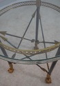 60669EC: Regency Style Glass Top Steel & Brass Bas